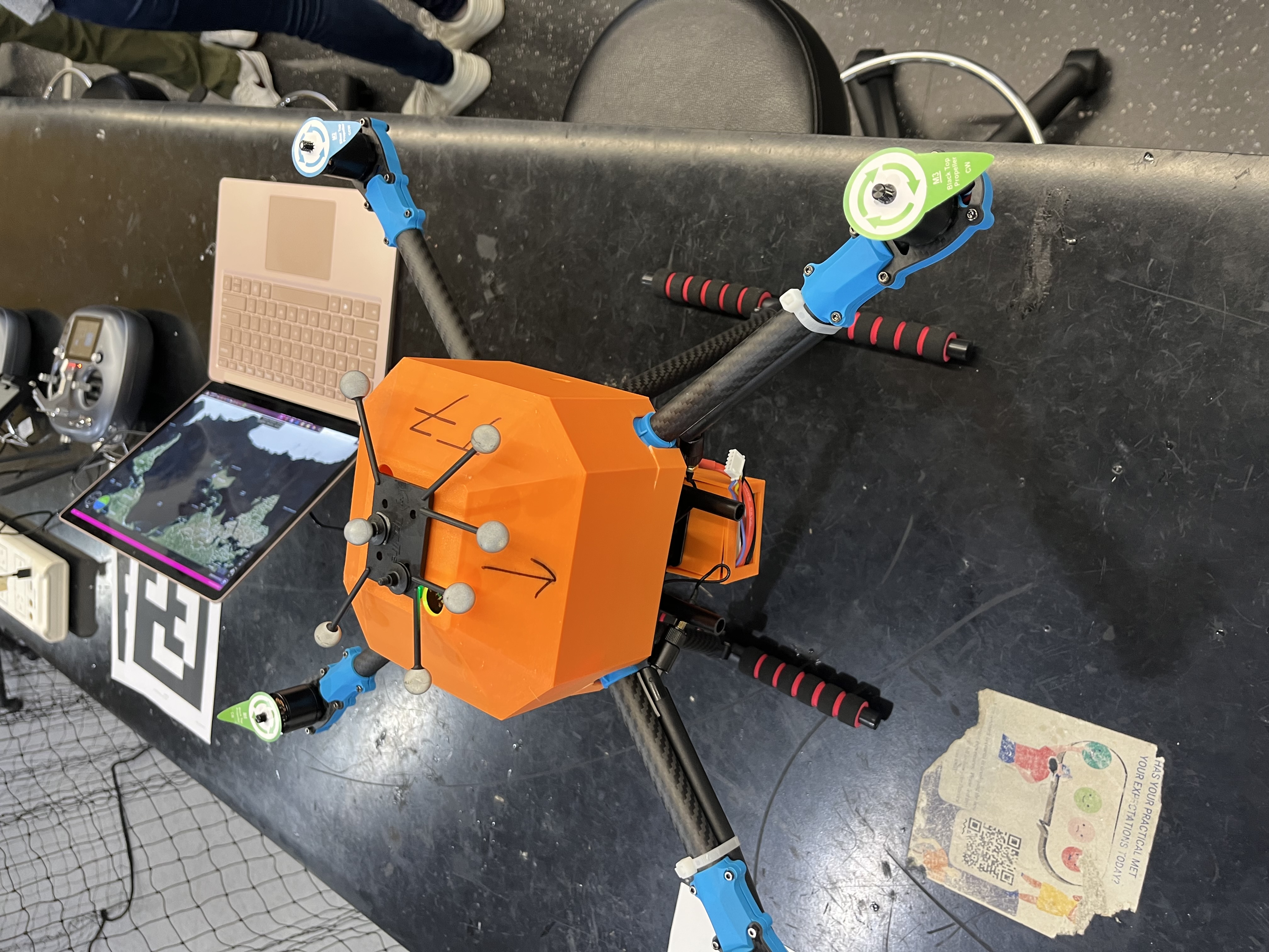 Full printed cowl and drone design in testing area